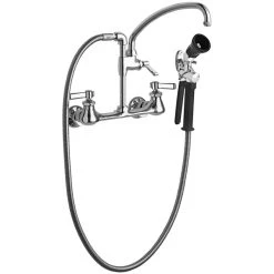 Chicago Faucet Company Chicago Faucets 509-GXKCAB Wall-Mounted Pre-Rinse Fitting With Adjustable Centers And 9 1/2" L-Type Swing Spout
