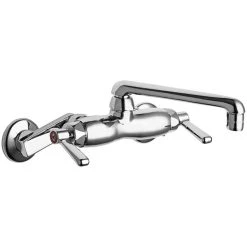 Chicago Faucet Company Chicago Faucets 445-E35ABCP 1.5 GPM Wall-Mounted Faucet With Adjustable Centers And 6" S-Type Swing Spout