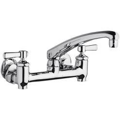 Chicago Faucet Company Chicago Faucets 640-L8E35-369YAB 1.5 GPM Wall-Mounted Faucet With Adjustable Centers, 8" L-Type Swing Spout, And 2 3/8" Lever Handles