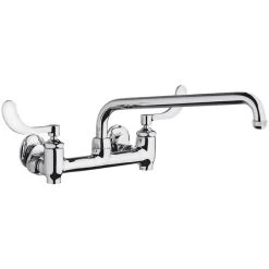 Chicago Faucet Company Chicago Faucets 640-L12E1-317YAB Wall-Mounted Faucet With Adjustable Centers, 12" L-Type Swing Spout, And 4" Wristblade Handles