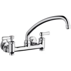 Chicago Faucet Company Chicago Faucets 640-L9E35-369YAB 1.5 GPM Wall-Mounted Faucet With Adjustable Centers, 9 1/2" L-Type Swing Spout, And 2 3/8" Lever Handles