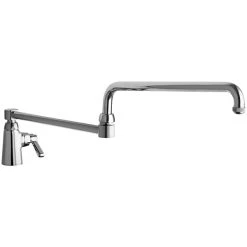 Chicago Faucet Company Chicago Faucets 350-DJ24ABCP Deck-Mounted Single-Supply Manual Sink Faucet With 24" Double-Jointed Swing Spout