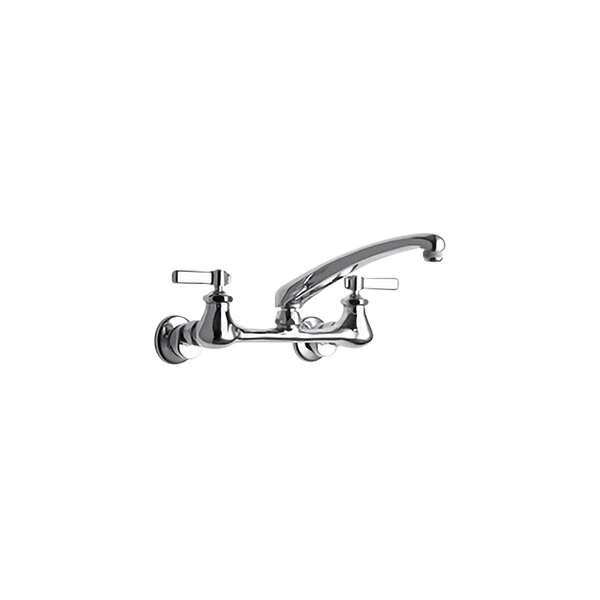 Chicago Faucet Company Chicago Faucets 540-LDL8E1ABCP Wall-Mounted Faucet With Adjustable Centers, 8" L-Type Swing Spout, And Quixtop Outlet