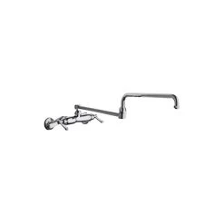 Chicago Faucet Company Chicago Faucets 445-DJ24ABCP Wall-Mounted Faucet With Adjustable Centers And 24" Double-Jointed Swing Spout