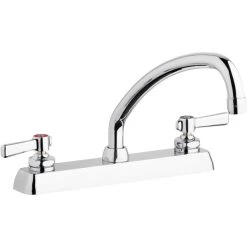 Chicago Faucet Company Chicago Faucets W8D-L9E35-369ABCP 1.5 GPM Deck-Mounted Faucet With 8" Fixed Centers And 9 1/2" L-Type Swing Spout