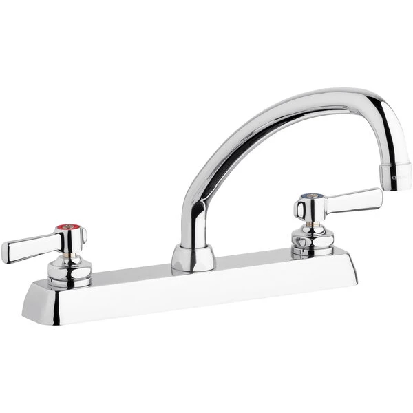 Chicago Faucet Company Chicago Faucets W8D-L9E35-369ABCP 1.5 GPM Deck-Mounted Faucet With 8" Fixed Centers And 9 1/2" L-Type Swing Spout