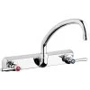 Chicago Faucet Company Chicago Faucets W8W-L9E35-369ABCP 1.5 GPM Wall-Mounted Faucet With 8" Fixed Centers And 9 1/2" L-Type Swing Spout