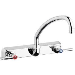 Chicago Faucet Company Chicago Faucets W8W-L9E35-369ABCP 1.5 GPM Wall-Mounted Faucet With 8" Fixed Centers And 9 1/2" L-Type Swing Spout