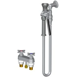 Chicago Faucet Company Chicago Faucets 524-VBABCP Deck-Mounted Pre-Rinse Faucet With 4" Fixed Centers And Remote Valve