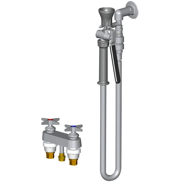 Chicago Faucet Company Chicago Faucets 524-VBABCP Deck-Mounted Pre-Rinse Faucet With 4" Fixed Centers And Remote Valve