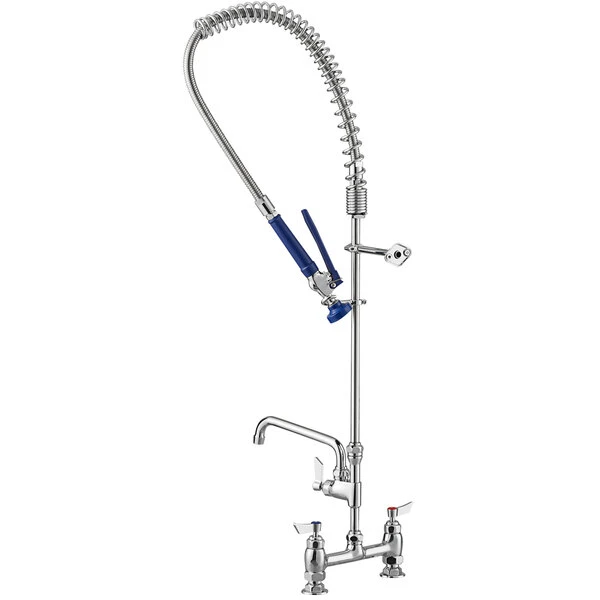 Waterloo 1.15 GPM Deck-Mounted Pre-Rinse Faucet With 8" Centers And 8" Add-On Faucet - Image 2