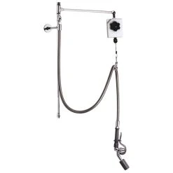 T&S Brass And Bronze Works T&S B-0126-R 28 3/4" High Pre-Rinse Faucet Retrofit Kit With Angled Low Flow Spray Valve, Balancer, 68" Hose, And 6" Wall Bracket