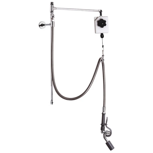 T&S Brass And Bronze Works T&S B-0126-R 28 3/4" High Pre-Rinse Faucet Retrofit Kit With Angled Low Flow Spray Valve, Balancer, 68" Hose, And 6" Wall Bracket