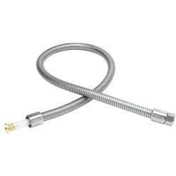 T&S Brass And Bronze Works T&S B-0054-H2A 48 5/8" Stainless Steel Flex Hose With Short Handle And Polyurethane Liner