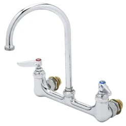 T&S Brass And Bronze Works T&S B-0331-CC Wall Mounted Faucet With 8" Centers, 5 11/16" Swivel Gooseneck, Eterna Cartridges, And CC Connections