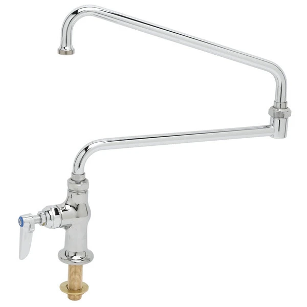 T&S Brass And Bronze Works T&S B-0319 Single Hole Deck Mount Single Pantry Mixing Faucet With Single Supply And 24" Double Joint Nozzle