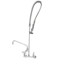 T&S Brass And Bronze Works T&S B-0133-A14-CCB EasyInstall Wall Mounted 41 1/2" High Pre-Rinse Faucet With Adjustable 8" Centers, 44" Hose, 14" Add-On Faucet, And 6" Wall Bracket