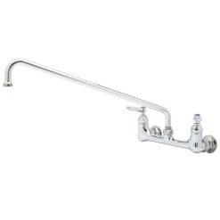 T&S Brass And Bronze Works T&S B-0230-CR-02 Wall Mounted Pantry Faucet With 8" Adjustable Centers, 18" Swing Nozzle, And Cerama Cartridges