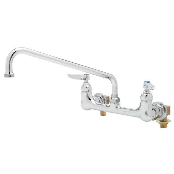 T&S Brass And Bronze Works T&S B-0231-02 Wall Mounted Pantry Faucet With 8" Adjustable Centers, 12" Swing Nozzle, Eterna Cartridges, And Installation Kit