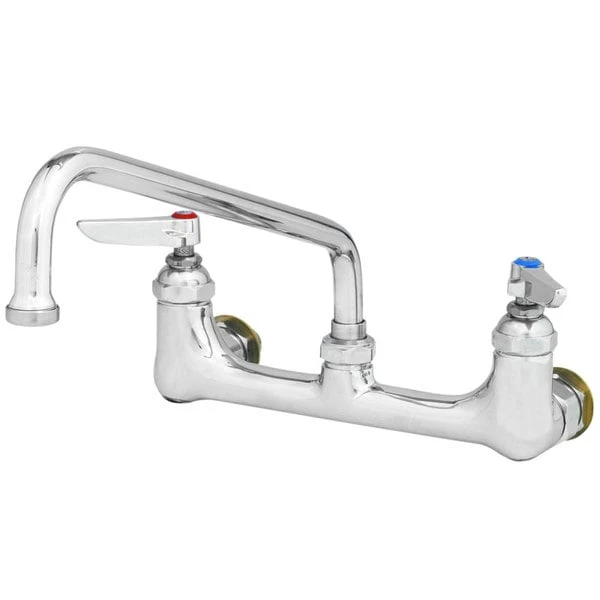 T&S Brass And Bronze Works T&S B-0231-CC-CR Wall Mounted Pantry Faucet With 8" Centers, 12" Swing Nozzle, Cerama Cartridges, And CC Connections