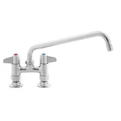 T&S Brass And Bronze Works Equip By T&S 5F-4DLS10 Deck Mount Mixing Faucet With Lever Handles And 10 1/8" Swing Nozzle On 4" Centers