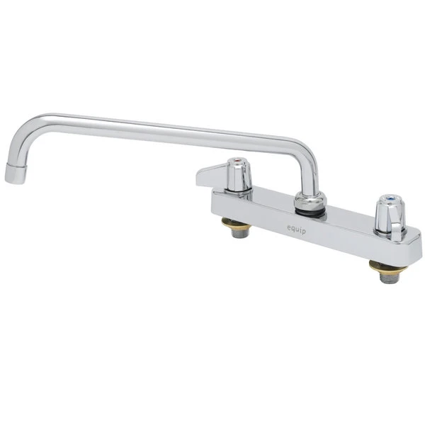T&S Brass And Bronze Works Equip By T&S 5F-8CLX10 Deck Mounted Workboard Faucet With 10 1/8" Swing Spout, 8" Centers, 5.03 GPM Laminar Flow Device, Cerama Cartridges, And Lever Handles