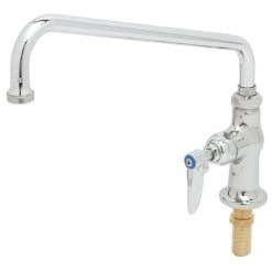 T&S Brass And Bronze Works T&S B-0206-01 Single Deck Mount Pantry Mixing Faucet With 12" Swing Nozzle And 4 5/8" Swivel Extension