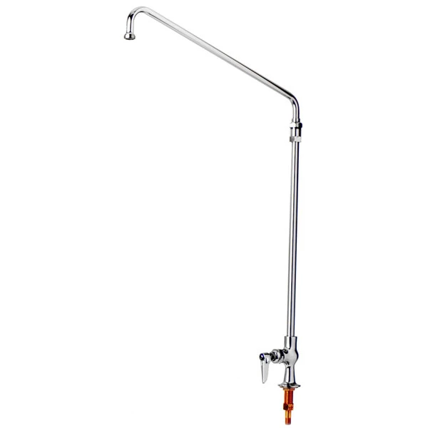 T&S Brass And Bronze Works T&S B-0277 Deck Mounted Single Hole Faucet With 6" Swing Nozzle, 18" Riser, 5.59 GPM Stream Regulator Outlet, Eterna Cartridge, And Lever Handle