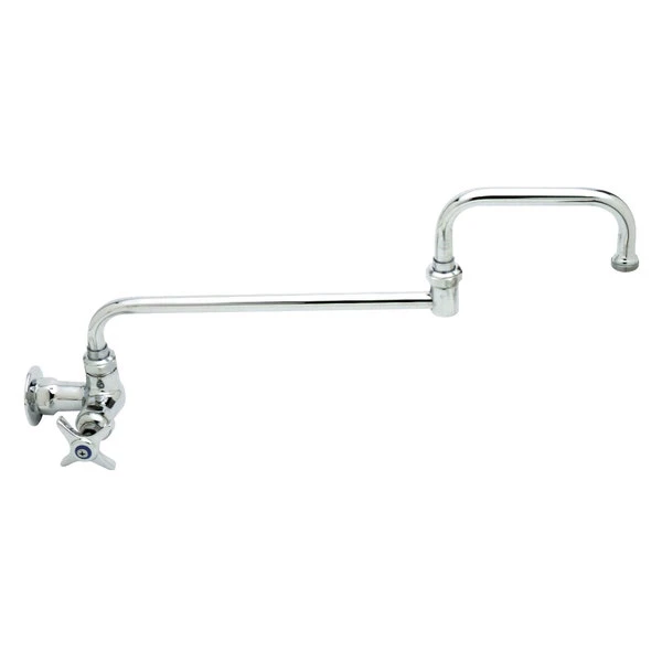 T&S Brass And Bronze Works T&S B-0261 Wall Mount Single Sink Faucet With Single Supply, 15" Double Joint Nozzle, And 4 Arm Handle