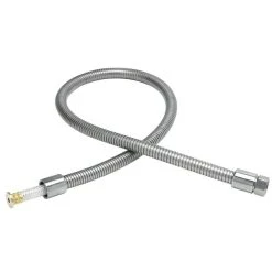 T&S Brass And Bronze Works T&S B-0044-H2A 38 5/8" Stainless Steel Flex Hose With Short Handle And Polyurethane Liner