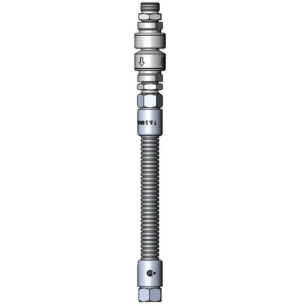 T&S Brass And Bronze Works T&S B-0012-VB Stainless Steel Flex Hose Assembly With Vacuum Breaker