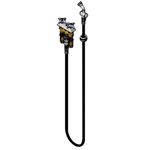 T&S Brass And Bronze Works T&S B-0512-0101 Concealed Mixing Faucet With 3" Centers, 002857-40 Spray Valve, 72" Hose, And Vacuum Breaker
