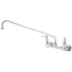T&S Brass And Bronze Works T&S B-0230-CR Wall Mounted Pantry Faucet With 8" Centers, 18" Swing Nozzle, And Cerama Cartridges
