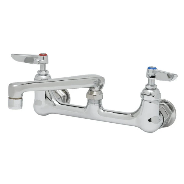 T&S Brass And Bronze Works T&S B-0230-0CS8-CR Wall Mounted Pantry Faucet With 8" Adjustable Centers, 8" Swing Spout, And Cerama Cartridges