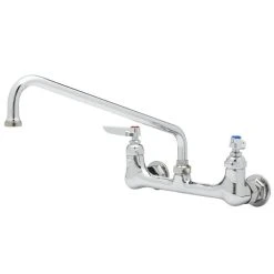 T&S Brass And Bronze Works T&S B-0231-A22-CVH Wall Mounted Pantry Faucet With 8" Adjustable Centers, 12" Swing Nozzle, Eterna Cartridges, And Check Valves