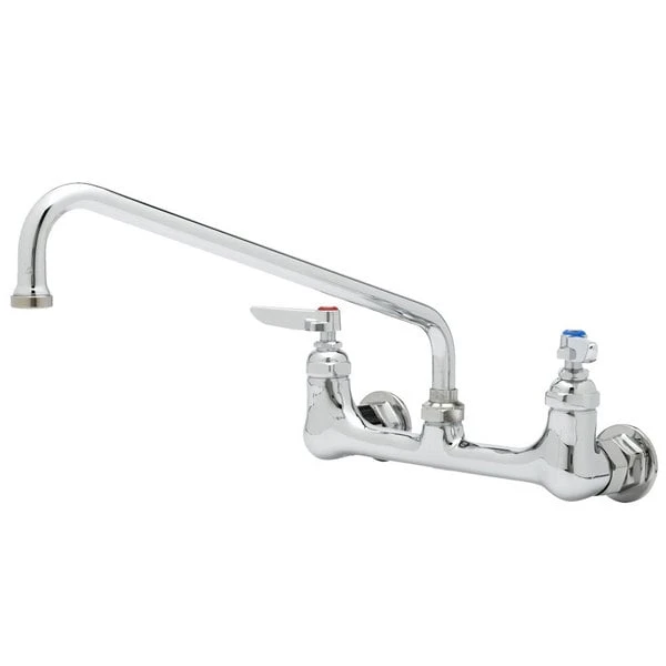 T&S Brass And Bronze Works T&S B-0231-A22-CVH Wall Mounted Pantry Faucet With 8" Adjustable Centers, 12" Swing Nozzle, Eterna Cartridges, And Check Valves