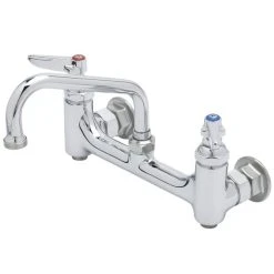 T&S Brass And Bronze Works T&S B-0232-F1-CR-SC Wall Mounted Pantry Faucet With 8" Adjustable Centers, 6" Swing Nozzle, And Cerama Cartridges With Check Valves