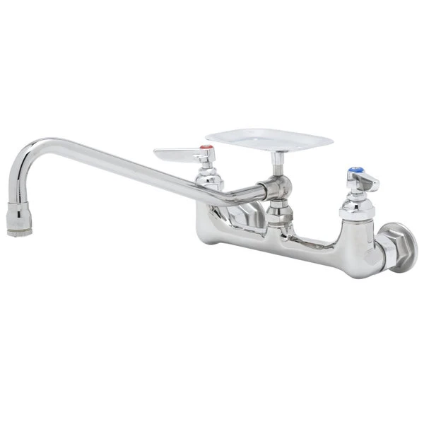 T&S Brass And Bronze Works T&S B-0233-02 Wall Mounted Pantry Faucet With 8" Adjustable Centers, 8" Swing Nozzle, Eterna Cartridges, And Soap Dish 3 T&S Brass And Bronze Works T&S B-0233-02 Wall Mounted Pantry Faucet With 8" Adjustable Centers, 8" Swing Nozzle, Eterna Cartridges, And Soap Dish