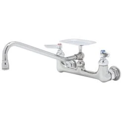 T&S Brass And Bronze Works T&S B-0233-04 Wall Mounted Pantry Faucet With 8" Adjustable Centers, 18" Swing Nozzle, Eterna Cartridges, And Soap Dish