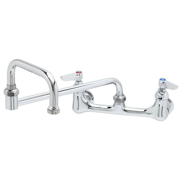 T&S Brass And Bronze Works T&S B-0265 Wall Mounted Pantry Faucet With 8" Adjustable Centers, 18" Double-Jointed Swing Nozzle, And Eterna Cartridges