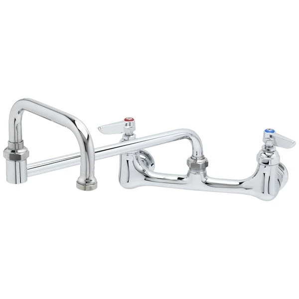 T&S Brass And Bronze Works T&S B-0266 Wall Mounted Pantry Faucet With 8" Adjustable Centers, 15" Double-Jointed Swing Nozzle, And Eterna Cartridges