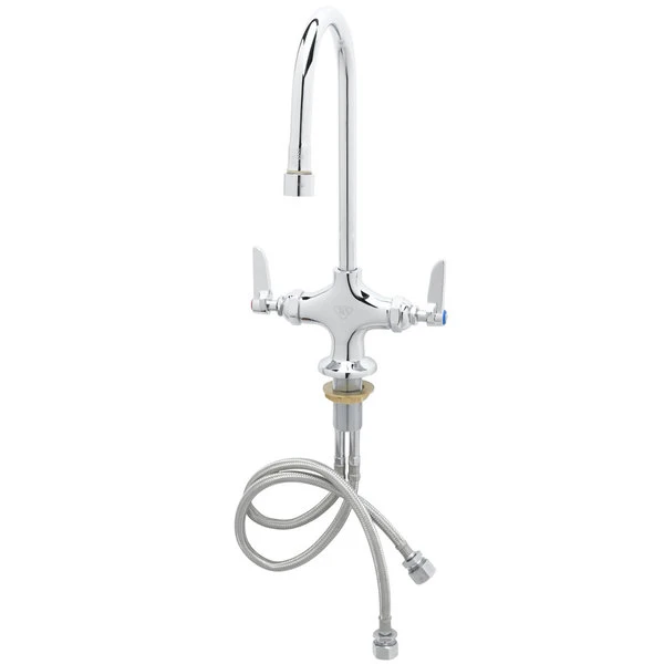 T&S Brass And Bronze Works T&S B-0300-VR Vandal Resistant Deck Mounted Single Hole Pantry Faucet With Flex Inlets, 5 9/16" Rigid Gooseneck Nozzle, And Eterna Cartridges
