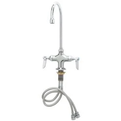 T&S Brass And Bronze Works T&S B-0312 Wall Mounted Faucet With 5 3/4" Swivel Gooseneck Spout, 4.32 GPM Stream Regulator, And 4-Arm Handle