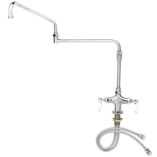 T&S Brass And Bronze Works T&S B-0268-03 Deck Mounted Single Hole Pantry Faucet With Flex Inlets, 24" Double Jointed Swing Nozzle, Eterna Cartridges, And 4 5/8" Extension 3 T&S Brass And Bronze Works T&S B-0268-03 Deck Mounted Single Hole Pantry Faucet With Flex Inlets, 24" Double Jointed Swing Nozzle, Eterna Cartridges, And 4 5/8" Extension