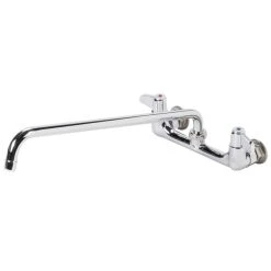 T&S Brass And Bronze Works Equip By T&S 5F-8WLX18 Wall Mounted Faucet With 18 1/8" Swing Spout, 5.2 GPM Laminar Flow Device, 8" Adjustable Centers, And Lever Handles