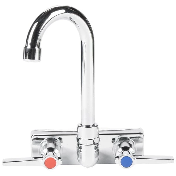 Advance Tabco K-59 Wall Mount Faucet With Blade Handles, 4" Centers, And 3 1/2" Gooseneck Spout - Image 2