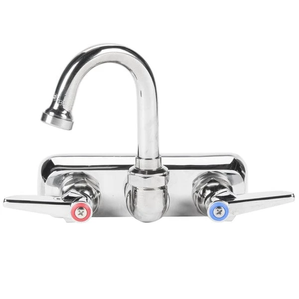 T&S Brass And Bronze Works T&S B-1146-01 Wall Mount Workboard Faucet With 4" Centers, 2 15/16" Gooseneck Spout, Escutcheon, Stream Regulator, And Tailpieces - Image 2