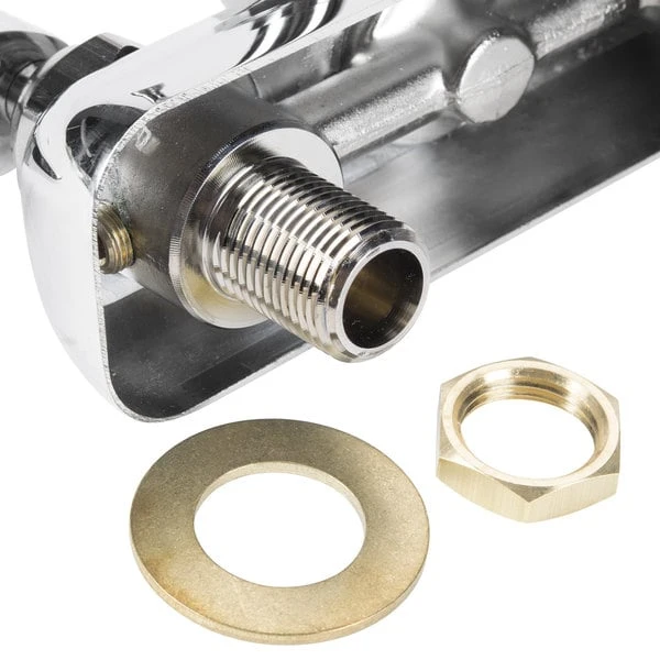 T&S Brass And Bronze Works T&S B-1146-01 Wall Mount Workboard Faucet With 4" Centers, 2 15/16" Gooseneck Spout, Escutcheon, Stream Regulator, And Tailpieces - Image 6