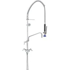Fisher 34169 Deck Mounted Single Base Pre-Rinse Faucet With 6" Swing Spout And Wall Bracket