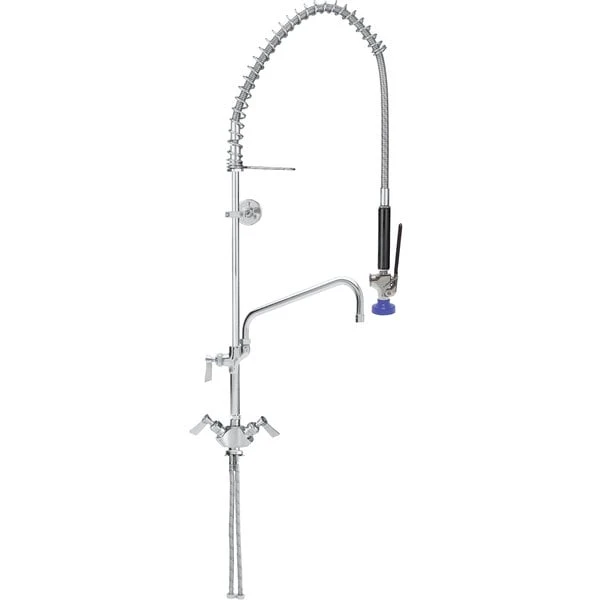 Fisher 34169 Deck Mounted Single Base Pre-Rinse Faucet With 6" Swing Spout And Wall Bracket